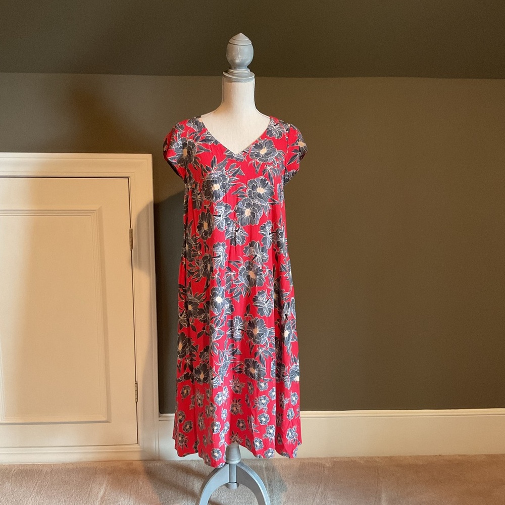 JJill Red Geranium Shift Dress Petite Small